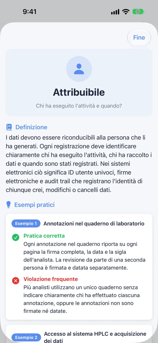 Vista di dettaglio di un principio